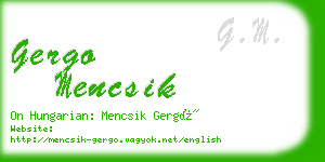 gergo mencsik business card